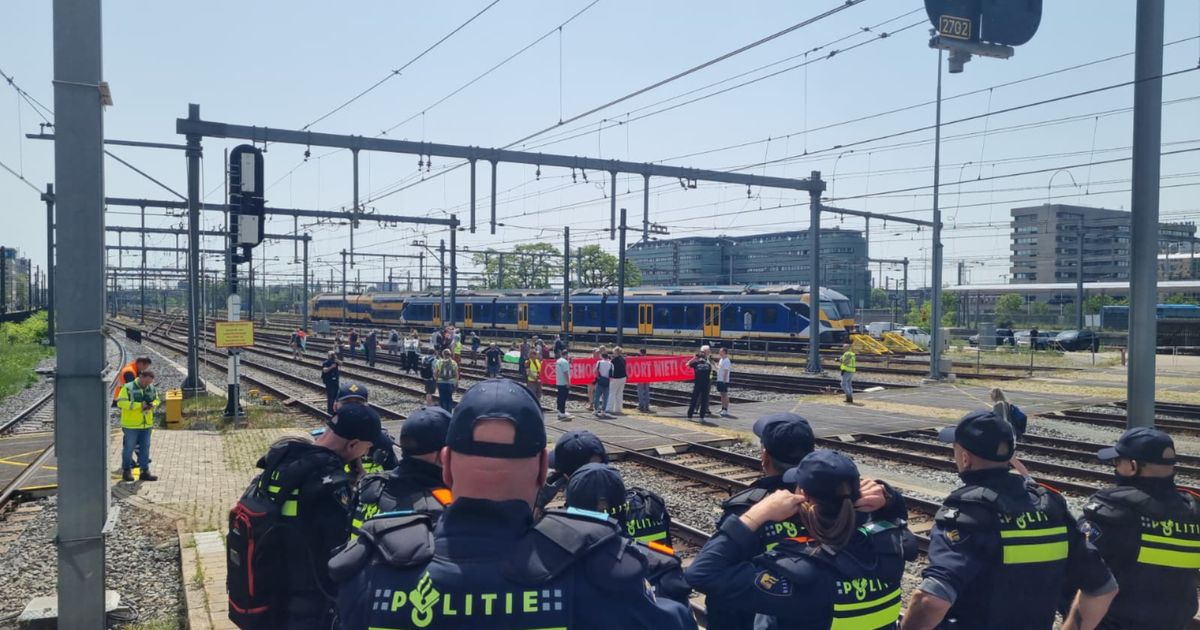 Actievoerders betreden het spoor op Utrecht Centraal: treinverkeer ligt plat